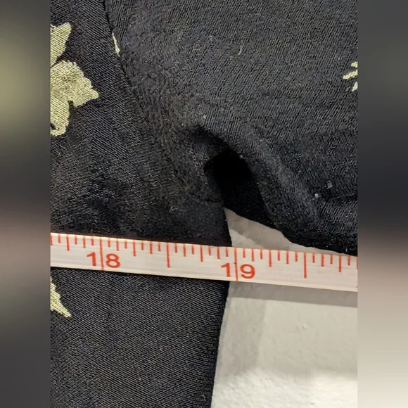 Vintage 90s Floral Rayon Blouse Denim Trim M - Picture 8 of 9